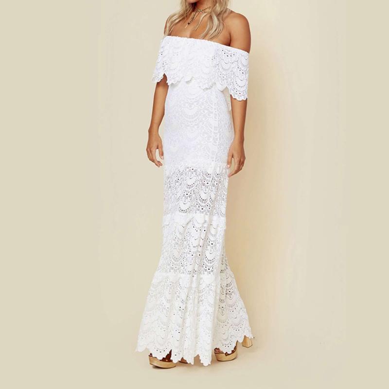Flower Lace Dress Women Sling Cross Wedding Beach Elegant Party Evening Slim Hollow Summer Dresses Femme Robe Casual