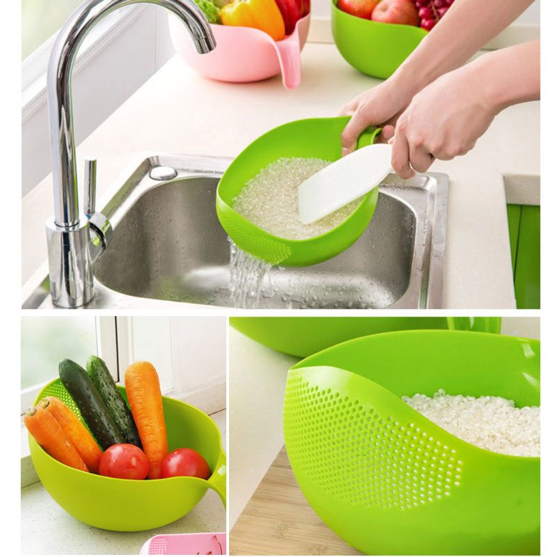Rice Washing Filter Strainer Basket Colander Sieve Fruit Vegetable Bowl Drainer Cleaning Tools Home Kitchen Kit sea DHD576900801