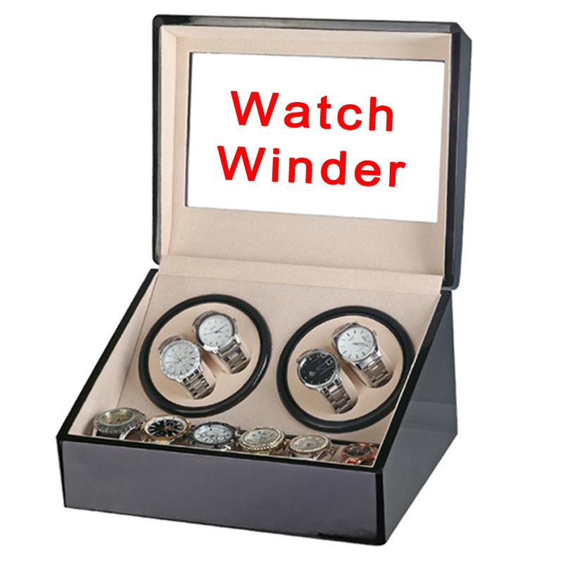 Watch Boxes Cases 4 6 Automatic Winder Wooden Box Clos Collection Storage Holder Double Head Shake Motor Remontoir