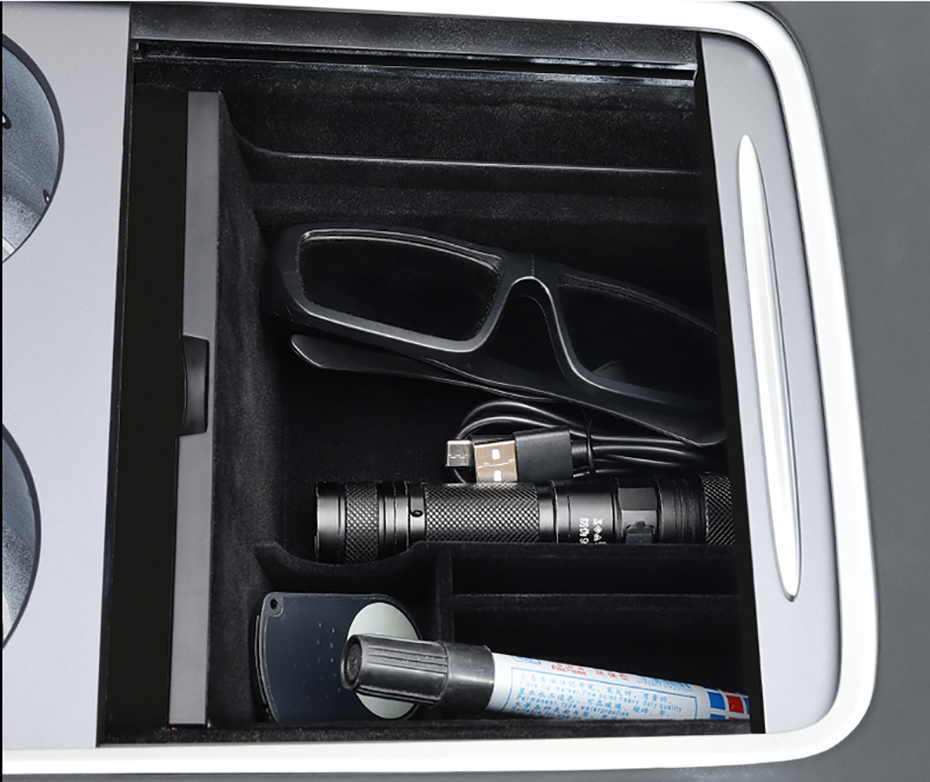 Car Hidden Organizer for Tesla Model 3/Y Storage Box Flocking Containers Central Armrest Case for Sunglasses Phone Coin Ticket