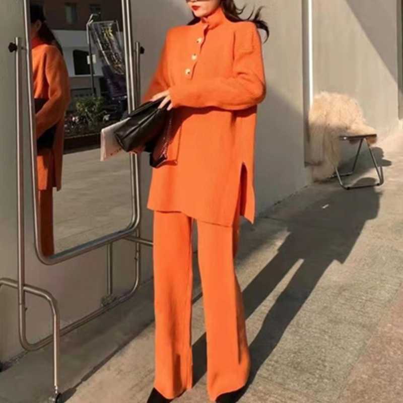 Women's Two Piece Pants Suit 2021 Fashion Sweater Casual Wide-leg Two-piece Knit Coat, Black
Women's Two Piece Pants Suit 2021 Fashion Sweater Casual Wide-leg Two-piece Knit Coat, Black