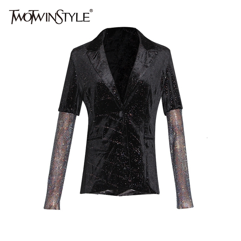 Black Streetwear Blazer For Women Notched Long Sleeve Patchwork Diamond Casual Blazers Female Fashion Clothes 210524
Black Streetwear Blazer For Women Notched Long Sleeve Patchwork Diamond Casual Blazers Female Fashion Clothes 210524