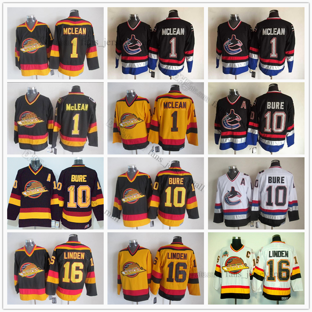 Vintage CCM Buffalo Sabres Ice Hockey Jerseys 1 Kirk Mclea 10 Pavel Bure 16 Trevor Linden Jersey, Black;red
Vintage CCM Buffalo Sabres Ice Hockey Jerseys 1 Kirk Mclea 10 Pavel Bure 16 Trevor Linden Jersey, Black;red
