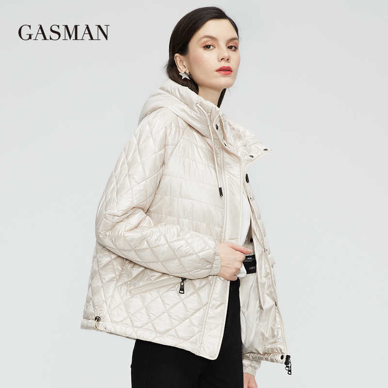 GASMAN Women's spring jacket fashion casual Short parka Thin Cotton hooded Coat women ladies jackets Warm outwear 21159 210819