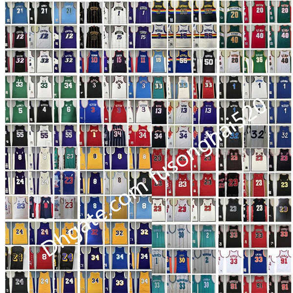 

Mitchell and Ness Retro Stitched Basketball Jerseys Iverson Pippen Rodman McGrady Anthony Garnett Malone Mutombo Bibby Stockton Kemp Payton Barkley Nash, Select number of picture