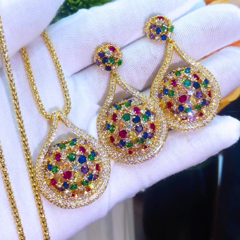 Earrings & Necklace Missvikki Luxury Charm Round Drop Pendant Earring Sets For Women Wedding Bridal Cubic ZirconDubai High End Jewelry, Silver
Earrings & Necklace Missvikki Luxury Charm Round Drop Pendant Earring Sets For Women Wedding Bridal Cubic ZirconDubai High End Jewelry, Silver