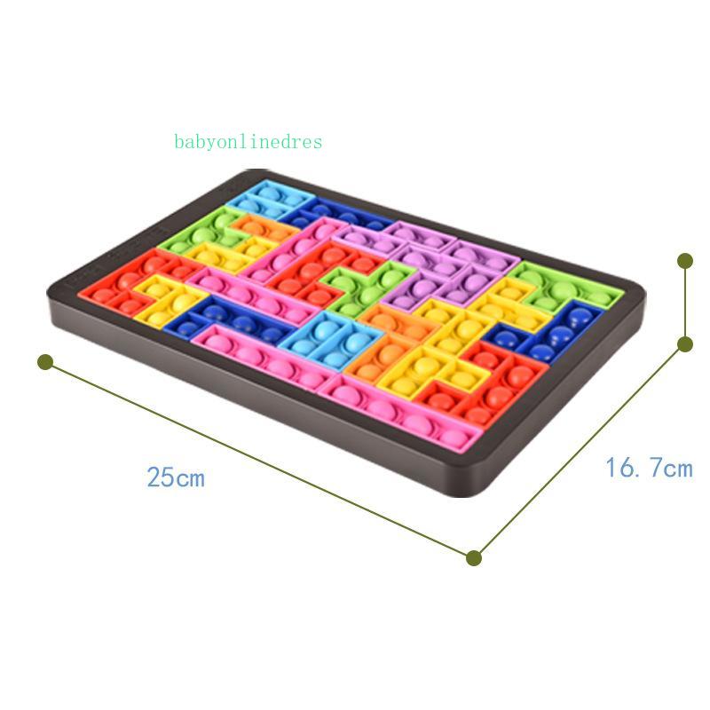 US STOCK 27PCS Fidget Toys Tetris Jigsaw Puzzle Decompression Reliver Stress Anti-stress Bubble Sensory to Relieve Autism WHT0228