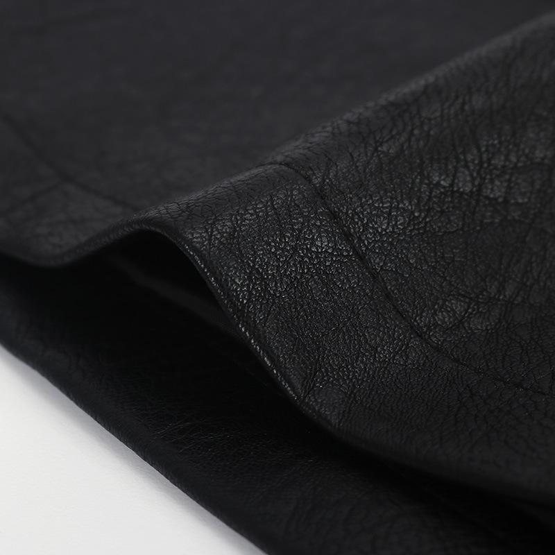 Single Breasted Pu Shorts Womens Fashion Ins Korean High Waist Wide Leg Leather Short Autumn Winter Slim Casual Femme Women's