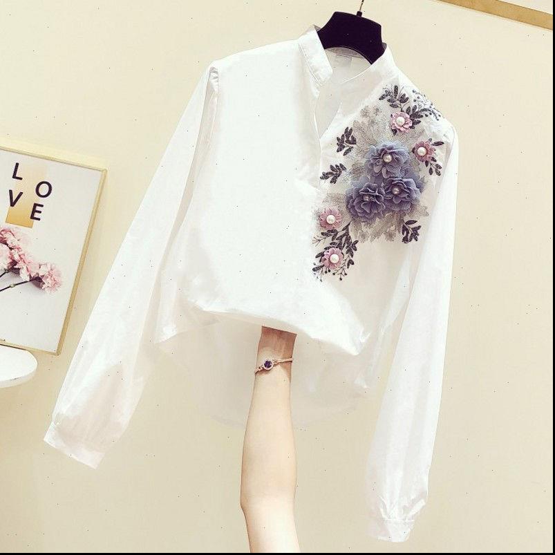 spring womens shirts korean fashion embroidery embroidered decoration v neck long sleeved shirt female white ut159 drop
spring womens shirts korean fashion embroidery embroidered decoration v neck long sleeved shirt female white ut159 drop