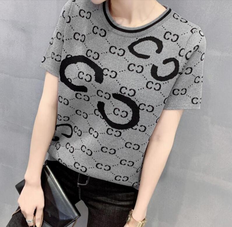Women Summer Short Sleeve knits tees Sweater Woman O-neck Knit Fashion Ins Style Trendy Letter Print Top Lady T-shirt High Quality Sweater Shirts, Gray
Women Summer Short Sleeve knits tees Sweater Woman O-neck Knit Fashion Ins Style Trendy Letter Print Top Lady T-shirt High Quality Sweater Shirts, Gray