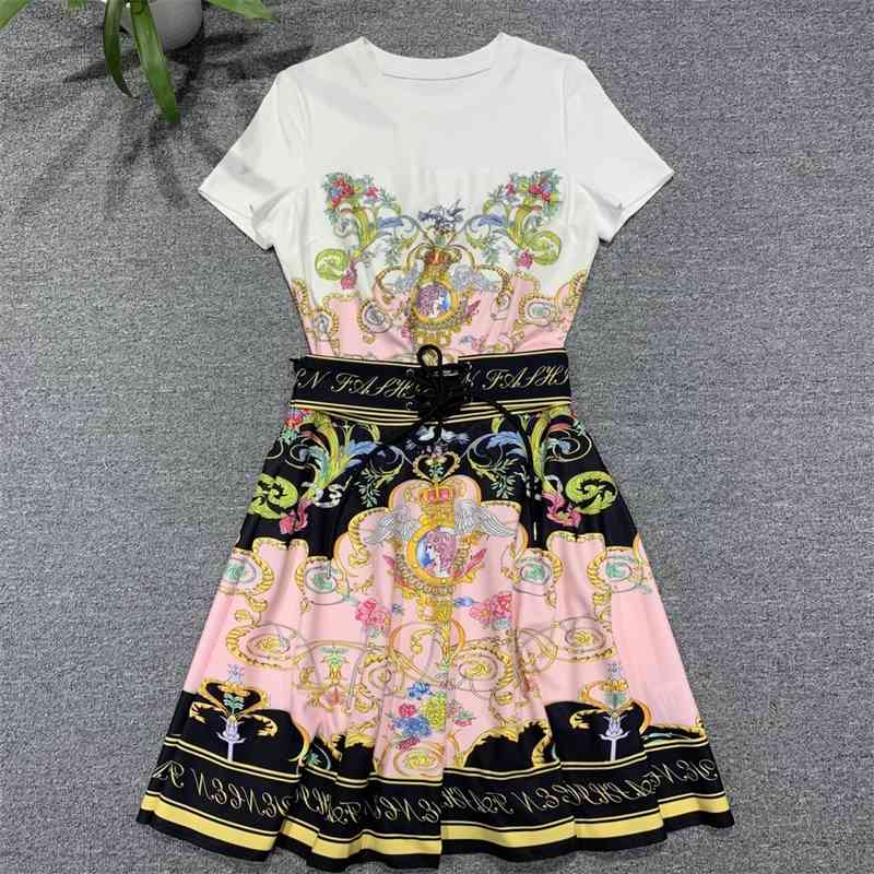 Truevoker Lady Runway Fashion Party Set Print Tees Tops With Totem Knee Length Skirt Holiday ets 210602, Pink
Truevoker Lady Runway Fashion Party Set Print Tees Tops With Totem Knee Length Skirt Holiday ets 210602, Pink
