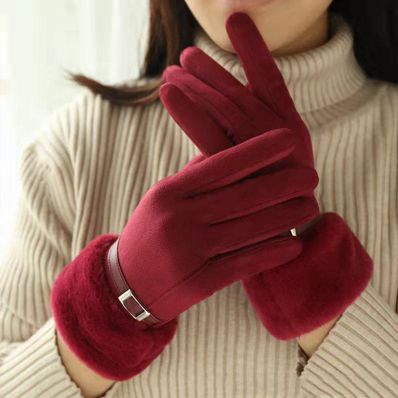 Five Fingers Gloves Winter Women Keep Warm Plus Velvet Touch Screen Thicken Plush Wrist Suede Fashion Personality Elegant Drive Cycling
Five Fingers Gloves Winter Women Keep Warm Plus Velvet Touch Screen Thicken Plush Wrist Suede Fashion Personality Elegant Drive Cycling