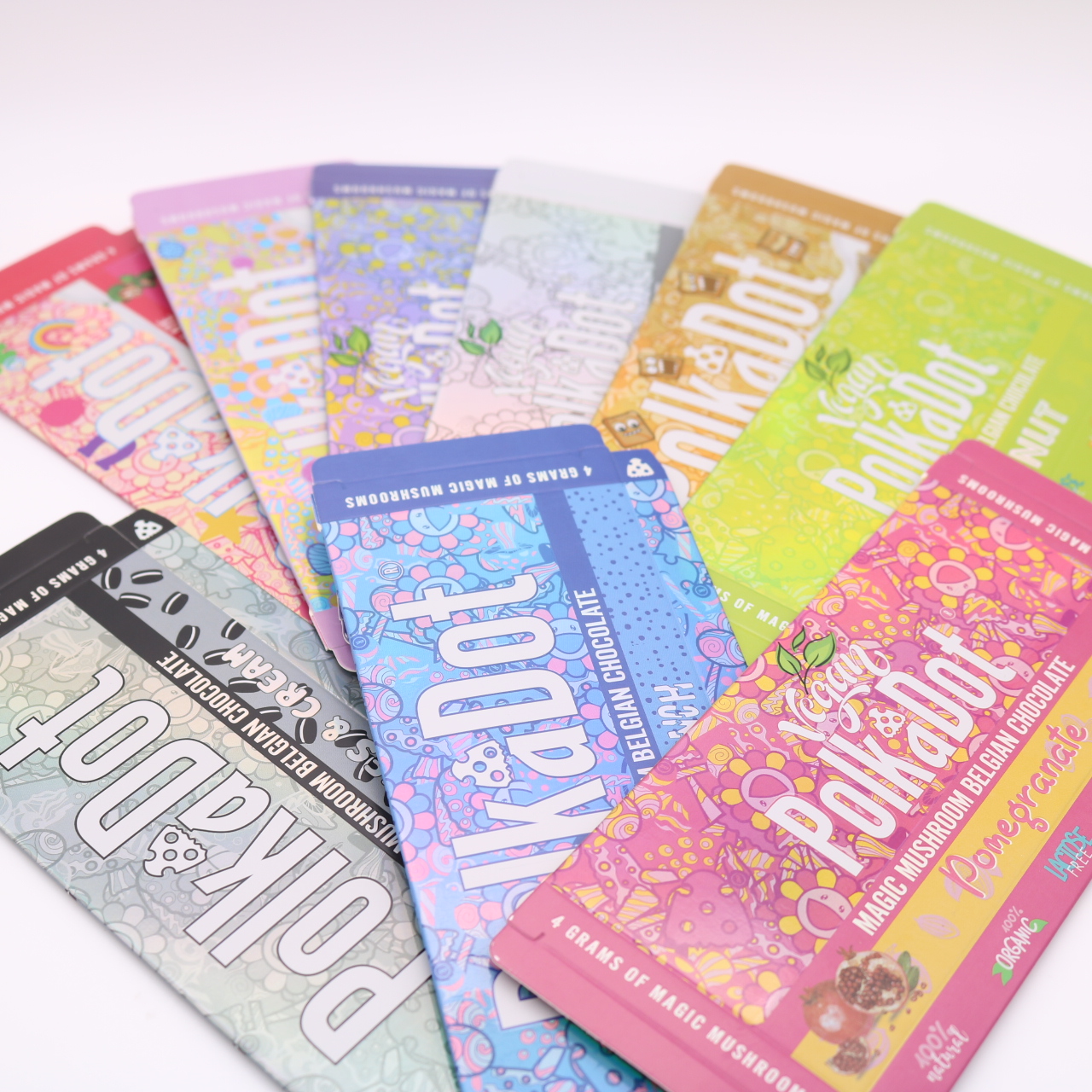 Polkadot Chocolate Bar Package Boxes with Chocolate Mold 4G Mushrooms Mushroom Chocolates Bars Packing Box Display Boxes 15 Flavors
Polkadot Chocolate Bar Package Boxes with Chocolate Mold 4G Mushrooms Mushroom Chocolates Bars Packing Box Display Boxes 15 Flavors