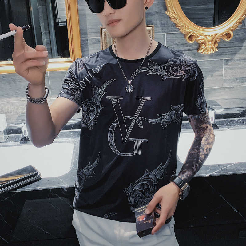 Summer Casual T-Shirt Men Short Sleeve T Shirt Print O-neck Tops Tees Streetwear Social Clothes Camiseta Masculina 210527