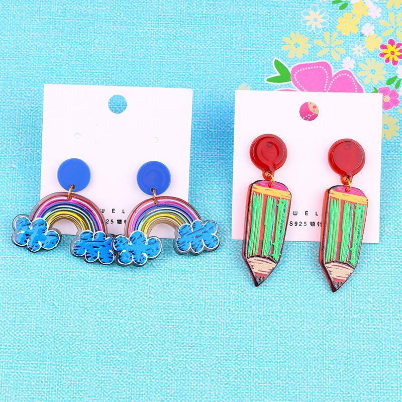 Stud Creative Exaggerated Pencil Rainbow Earrings For Women Personlaity Funny Acrylic Fashion Girl Jewelry, Golden;silver
Stud Creative Exaggerated Pencil Rainbow Earrings For Women Personlaity Funny Acrylic Fashion Girl Jewelry, Golden;silver