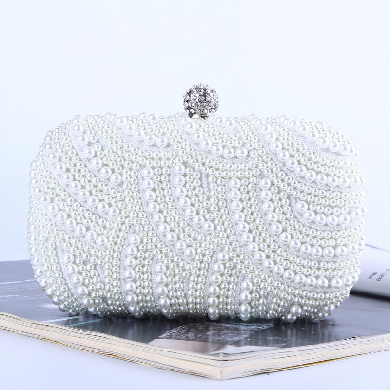 Evening Bags Spring Pearl Dinner Dress Clutch Bead Embroidered Handmade Ladies Chain Handbag Single Shoulder Messenger Bridal Wedd, White
Evening Bags Spring Pearl Dinner Dress Clutch Bead Embroidered Handmade Ladies Chain Handbag Single Shoulder Messenger Bridal Wedd, White