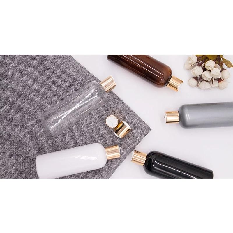 Storage Bottles & Jars 20pcs 300ml Empty Black Liquid Soap Lotion Cosmetic Bottle Containers Gold Aluminum Disc Top Cap,Metal Cap