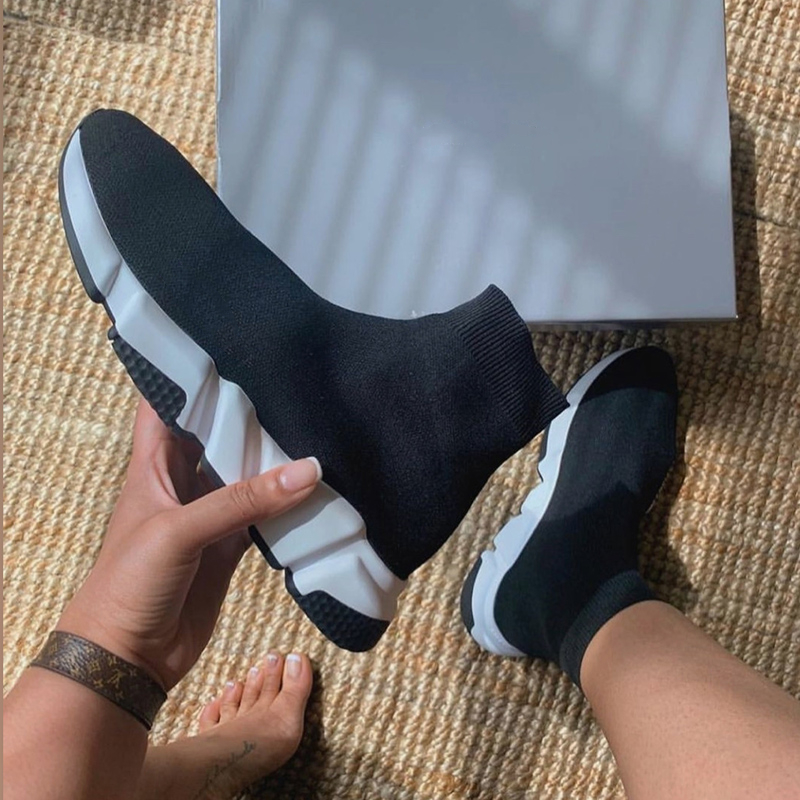 Mens sock shoes Platform womens Sneakers Luxury Designer boots Casual Shoe Black Knit Speed Sneaker High Top for Women Zapatillas Mujer Chaussure, All black
Mens sock shoes Platform womens Sneakers Luxury Designer boots Casual Shoe Black Knit Speed Sneaker High Top for Women Zapatillas Mujer Chaussure, All black