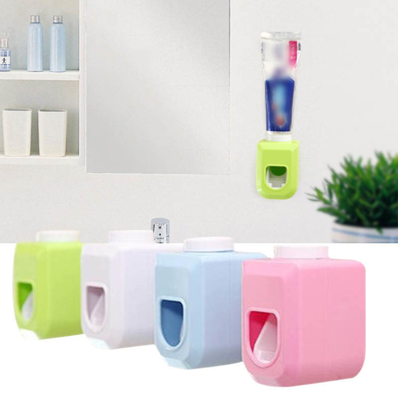 1Pcs Bathroom Accessories Wall Mount Hands Free Squeeze Out Automatic Squeezer 4 Colors Toothpaste Dispenser Automatic Portable