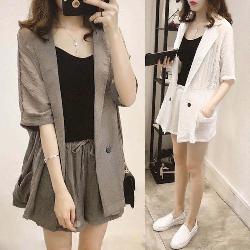 two piece dress ternos femininos de algodão, conjunto duas peças com blazer e bermuda, tamanho gran, ol, verão, novo, bc0s, White
two piece dress ternos femininos de algodão, conjunto duas peças com blazer e bermuda, tamanho gran, ol, verão, novo, bc0s, White