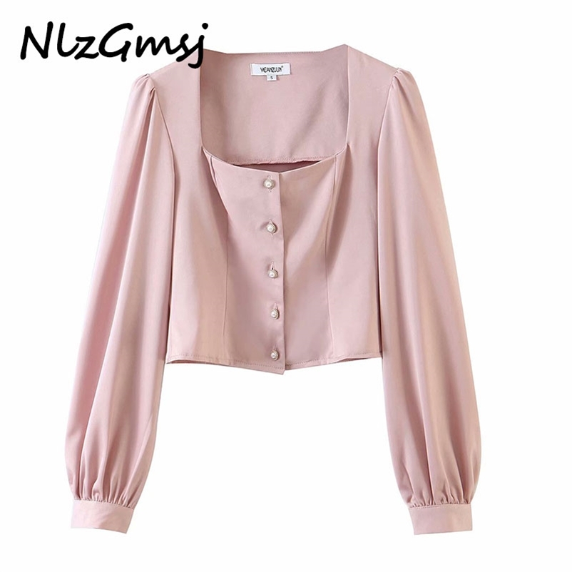 Nlzgmsj Elegant Pink blouse women harajuku Center Pearl Buttons shirt Vintage Long Sleeve Blouse Chic mujer 210628, As picture
Nlzgmsj Elegant Pink blouse women harajuku Center Pearl Buttons shirt Vintage Long Sleeve Blouse Chic mujer 210628, As picture