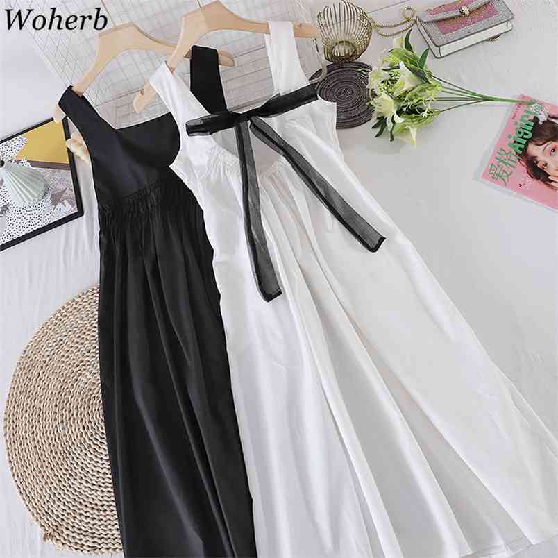 Dress Women High Waist Backless Lace-up Bow Elegant Vestidos Sleeveless Loose Beach Robe Chic Temperament A Line Dresses 210519, Black
Dress Women High Waist Backless Lace-up Bow Elegant Vestidos Sleeveless Loose Beach Robe Chic Temperament A Line Dresses 210519, Black