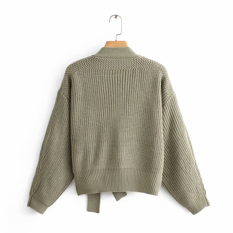 Casual Woman Oversized V Neck Belt Sweater Fashion Ladies Autumn Knitted Loose Tops Female Chic Soild Color Sweaters 210515