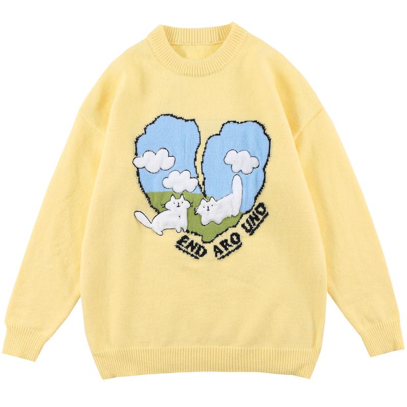 Men's Sweaters LACIBLE Men Sweater Pullover Harajuku Streetwear Cat Cloud Heart Furry Knitted Casual Knit Jumpers Fashion Loose Tops, Black
Men's Sweaters LACIBLE Men Sweater Pullover Harajuku Streetwear Cat Cloud Heart Furry Knitted Casual Knit Jumpers Fashion Loose Tops, Black