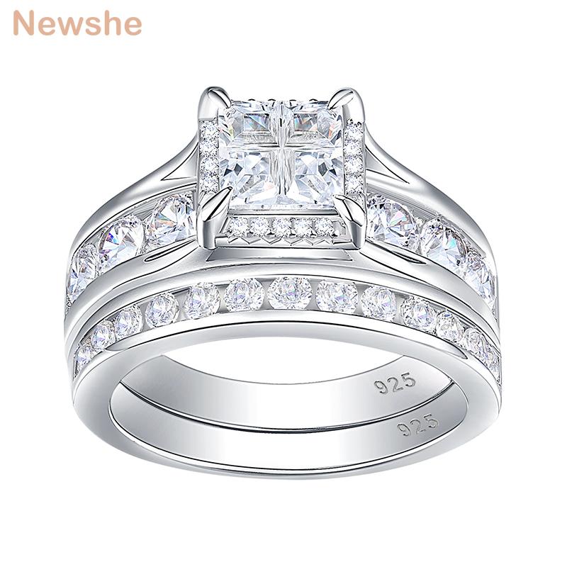 Cluster Rings She 925 Sterling Silver Wedding For Women Square Cross Cut Cubic Zircons Promised Bridal Ring Set Jewelry BR0993, Golden;silver
Cluster Rings She 925 Sterling Silver Wedding For Women Square Cross Cut Cubic Zircons Promised Bridal Ring Set Jewelry BR0993, Golden;silver