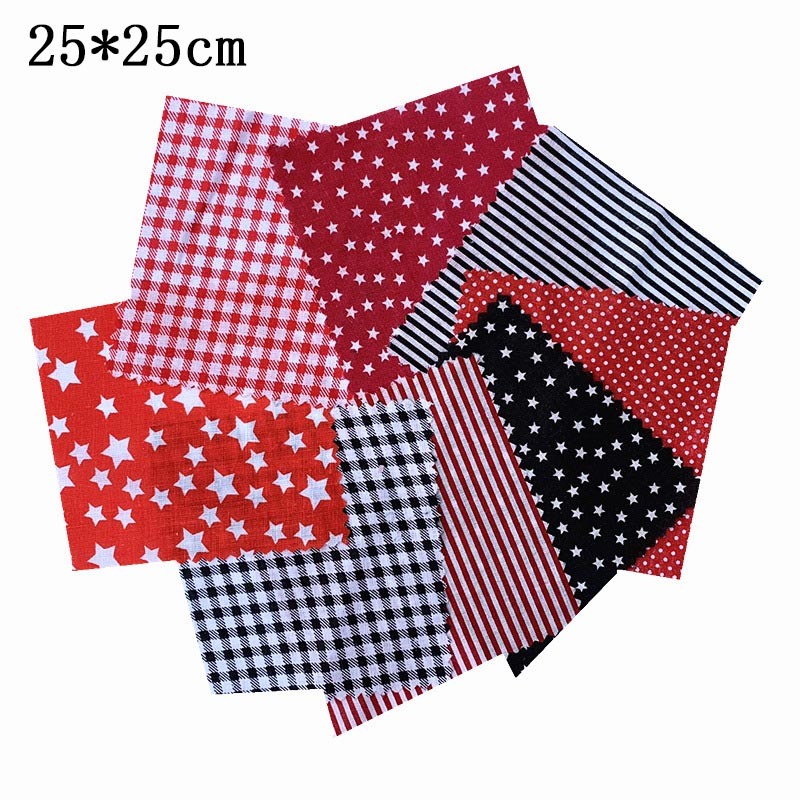 8 Sheets Cotton Star Pattern Patchwork Sewing DIY Handmade 25*25CM Home Supplies Patchwork Sewing Cloth Material