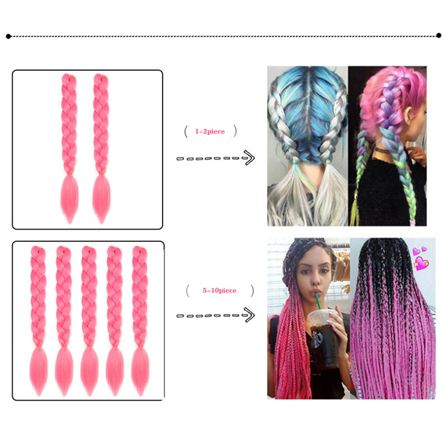 African Dirty Braided , Crocheted Hair, Gradient Colored Big Braid, European and American Wig Low Temperature Wire 26 inches 100g