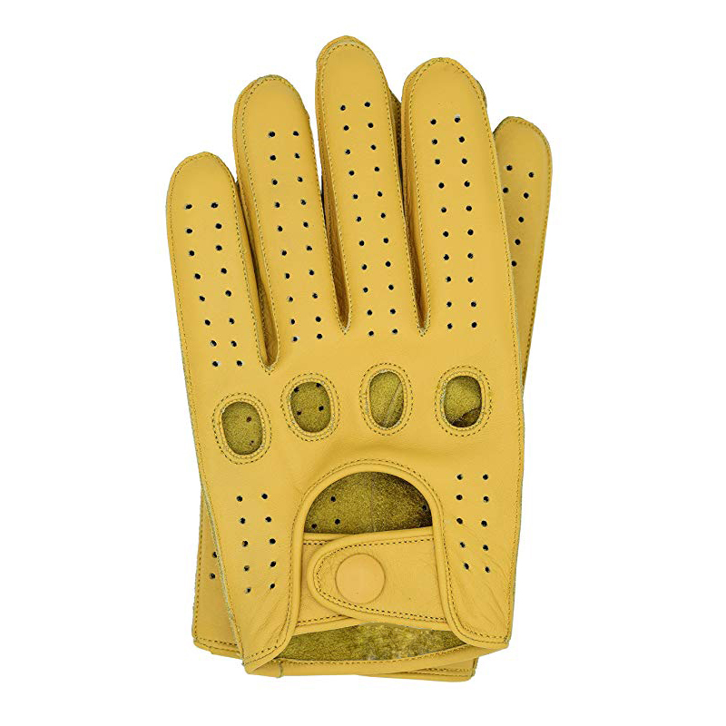 Fashion Breathable Genuine Leather Gloves High Quality Men's Lambskin Driving Gloves For Male Mittens