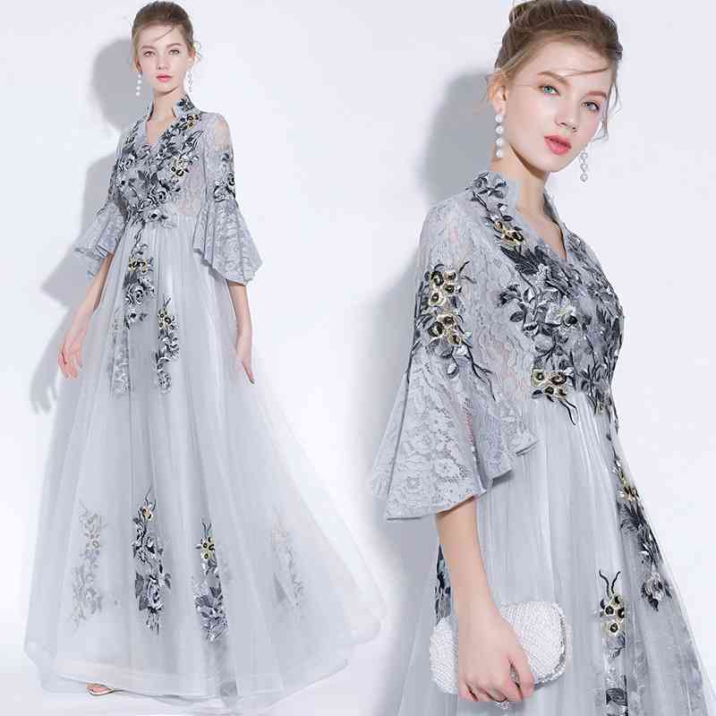 New slim fit ground mesh breathable evening dress Korean style women's wedding dresses, White;black
New slim fit ground mesh breathable evening dress Korean style women's wedding dresses, White;black