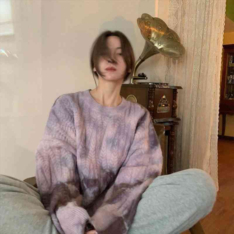tie dye print colorful rainbow colors sweater for ladies elegant all-match sweet chic design sweater for ladies arrivals, White;black
tie dye print colorful rainbow colors sweater for ladies elegant all-match sweet chic design sweater for ladies arrivals, White;black