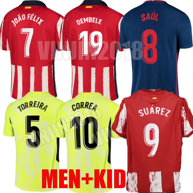 20 21 22 JOÃO FÃLIX Atletico Soccer Jerseys Madrid 2021 2022 home away third Suarez CORREA KOKE Torreira Dembélé camiseta de fútbol LLORENTE, Black;yellow
20 21 22 JOÃO FÃLIX Atletico Soccer Jerseys Madrid 2021 2022 home away third Suarez CORREA KOKE Torreira Dembélé camiseta de fútbol LLORENTE, Black;yellow