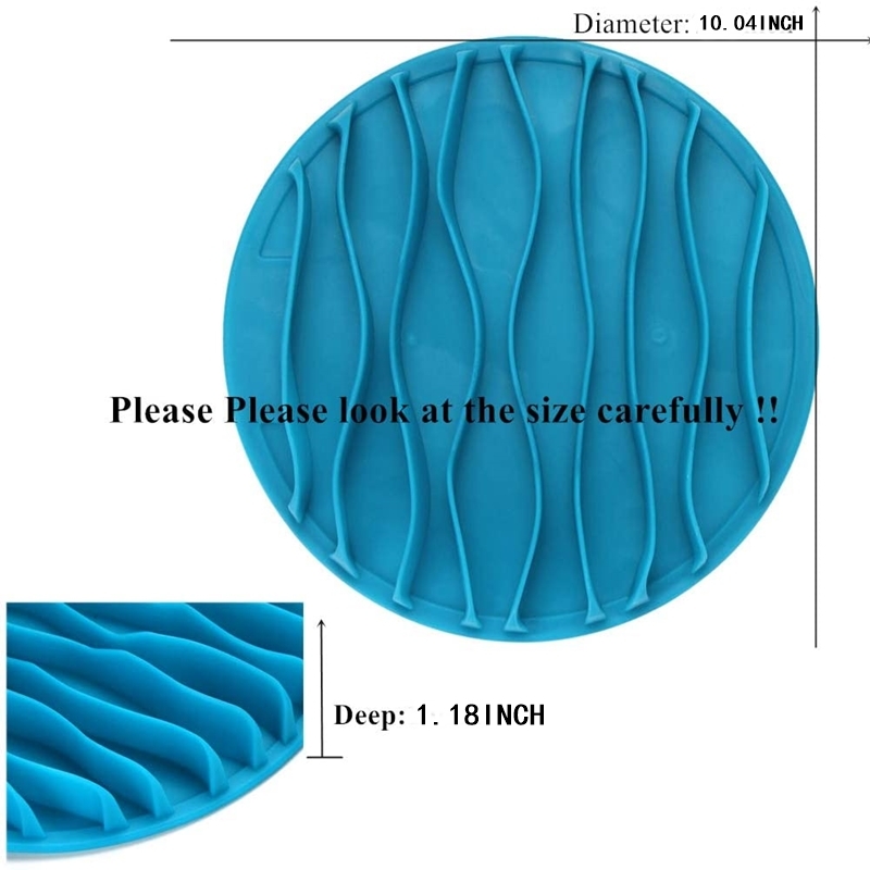 Silicone Dog Slow Feeder Mat Cat Funny Feeding Lick Mat Pet Treat Dispenser Pad For Bath Distraction Easy Grooming Wave Bowl