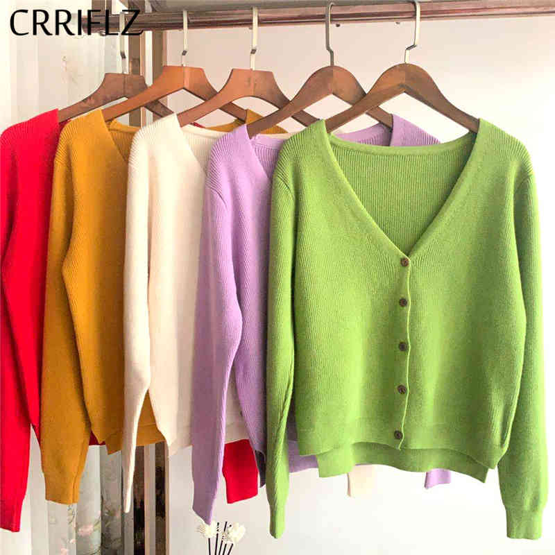 Autumn Winter Sweet Knitted Cardigans Sweater Women Single Breasted V-neck Solid Top CRRIFLZ 210520, Purple
Autumn Winter Sweet Knitted Cardigans Sweater Women Single Breasted V-neck Solid Top CRRIFLZ 210520, Purple