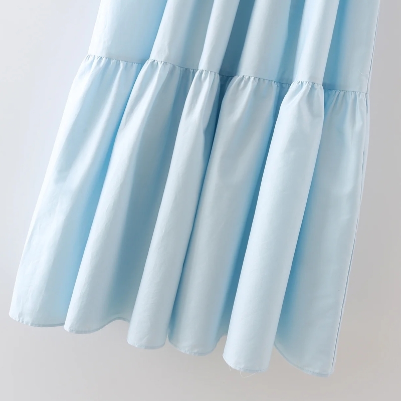 Summer Women Tiered Ruffle Splicing Midi Suspender Dress Female Sleeveless Clothes Casual Lady Loose Vestido D7509 210430