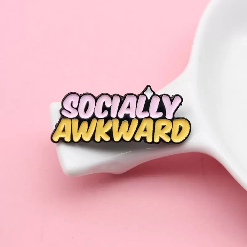 Cute Small Funny SOCIALLY AWKWARD Enamel Brooches Pins for Women Christmas Gift Demin Shirt Decor Brooch Pin Metal Kawaii Badge, Pink
Cute Small Funny SOCIALLY AWKWARD Enamel Brooches Pins for Women Christmas Gift Demin Shirt Decor Brooch Pin Metal Kawaii Badge, Pink
