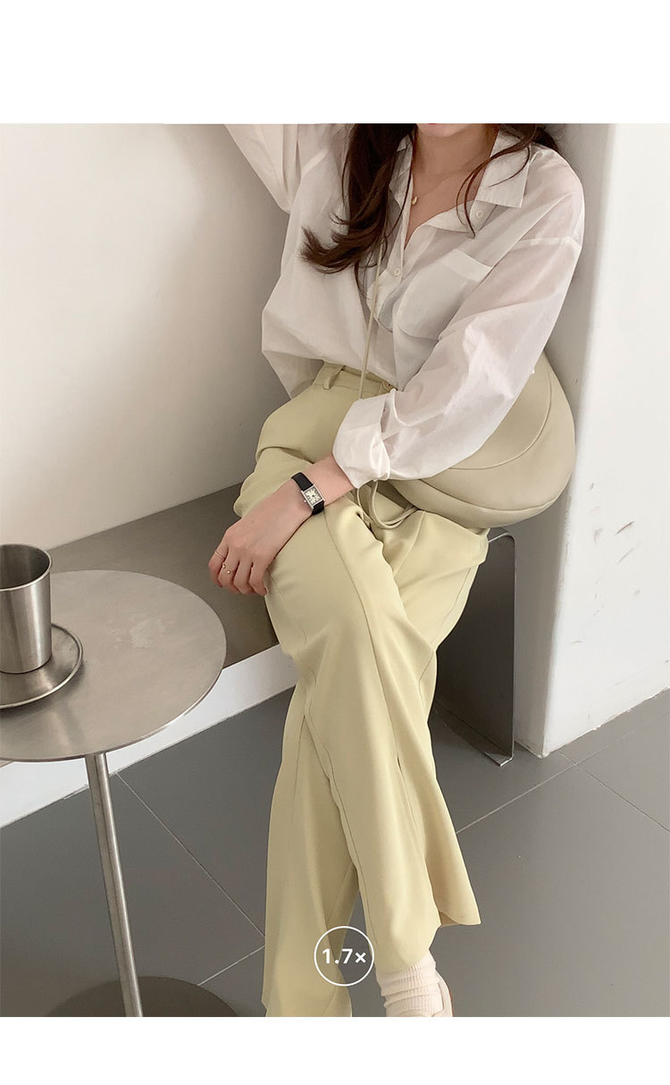MATAKAWA Split Wide Leg Woman Pants High Waist Straight Women Pants Drape Mopping Suit Trousers Long Casual Pants for Women 210513