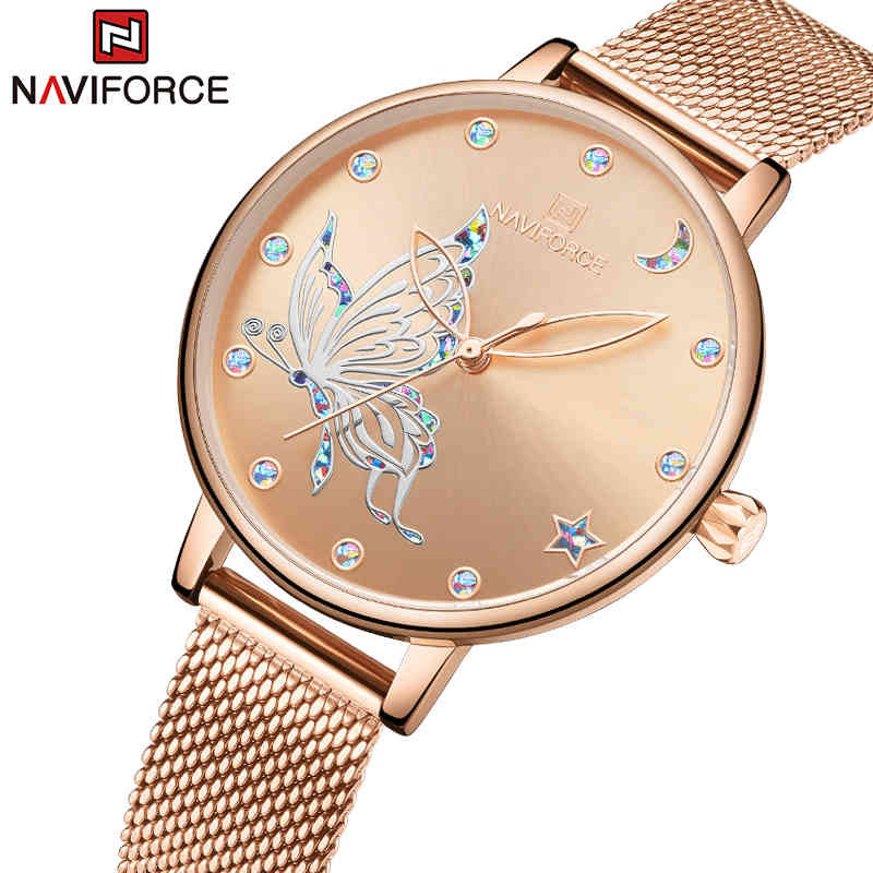 NAVIFORCE Fashion Women Watches Top Luxury Brand Waterproof Rose Gold Quartz Ladies Watch Stainless Steel Date Girl Clock Gift 210517, Black
NAVIFORCE Fashion Women Watches Top Luxury Brand Waterproof Rose Gold Quartz Ladies Watch Stainless Steel Date Girl Clock Gift 210517, Black