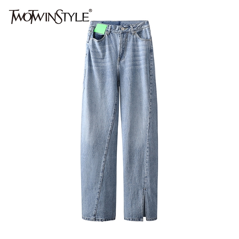 patchwork casual wide leg pants for women high waist pocket side split loose female summer fashion 210521, Blue
patchwork casual wide leg pants for women high waist pocket side split loose female summer fashion 210521, Blue