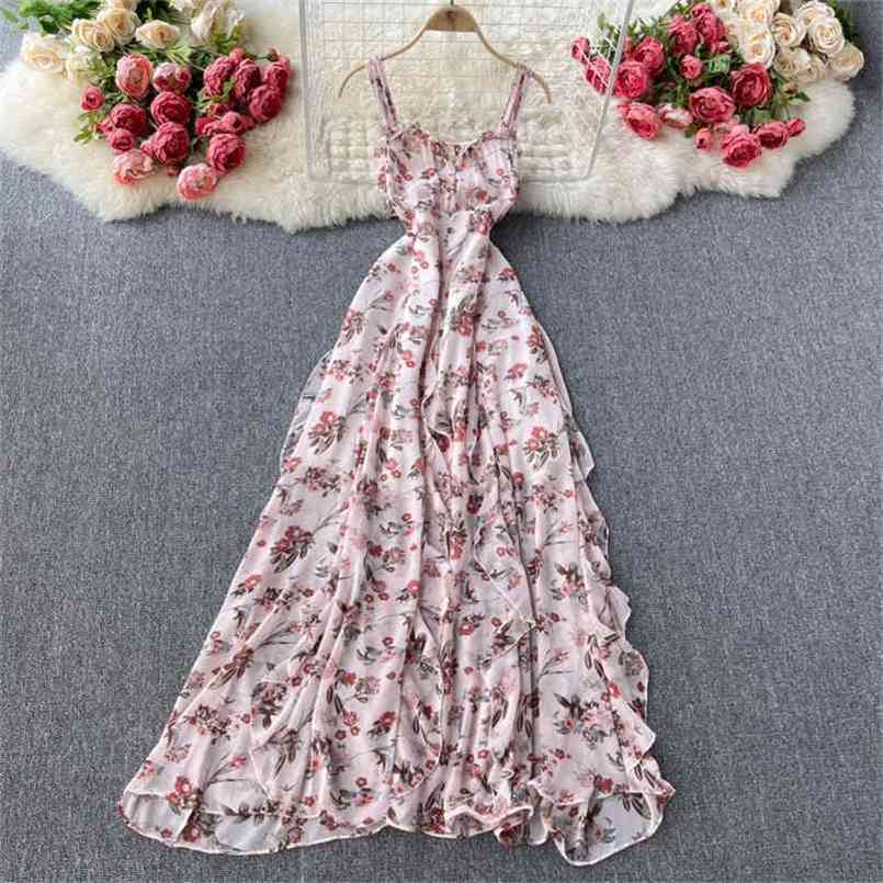 Sexy Spaghetti Strap Sleeveless Summer Chiffon Dress Women Chic Floral Print High Waist Ruffles Bohemian Beach Maix 210603, Yellow
Sexy Spaghetti Strap Sleeveless Summer Chiffon Dress Women Chic Floral Print High Waist Ruffles Bohemian Beach Maix 210603, Yellow