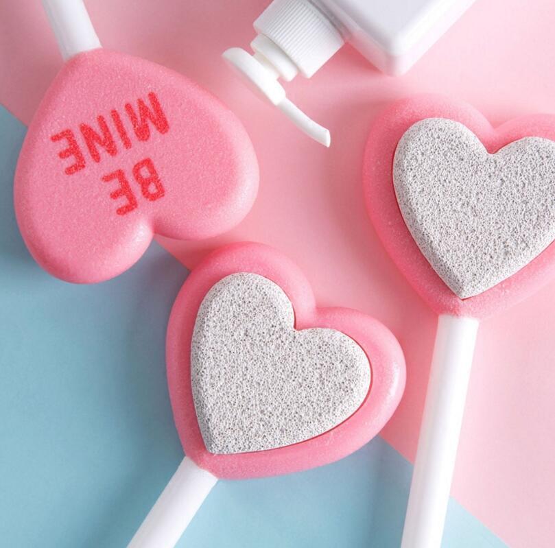 100pcs Love Shape Foot Hard Dead Skin Remover Pedicure Buffer Block Grinding Foot Tools Removedor De Piel Muerta Y Dura De Los Pies Entferner Fur Abge