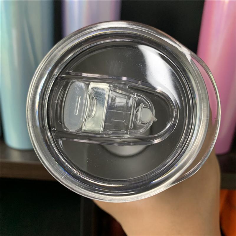 US Local Warehouse Sublimation Straight Skinny Tumbler 20oz blank white Stainless steel vacuum insulated cup with slid lid plastic straw individual bo