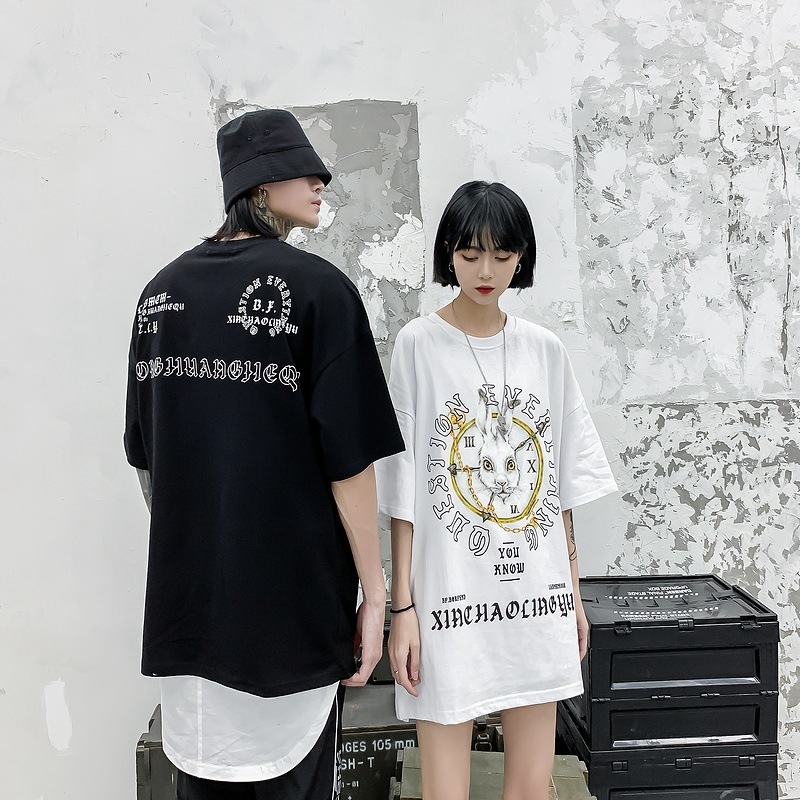 t shir animal prin 2021 summer fashion brand personaliy leers rabbi head men's women's shor sleeve tee, White;black
t shir animal prin 2021 summer fashion brand personaliy leers rabbi head men's women's shor sleeve tee, White;black