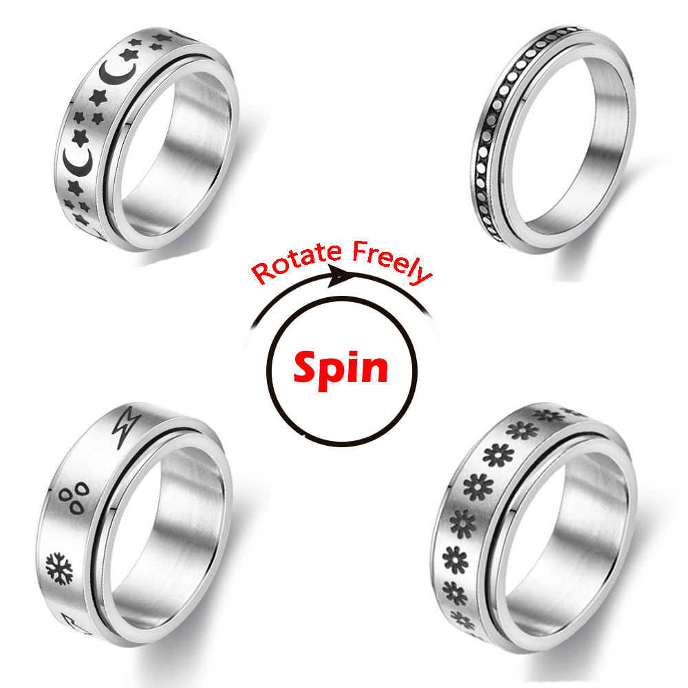 Fidget Spinner Anxiety Rings For Women Rotate Freely Anti Stress Accessories Jewelry New Trend Pattern Stainless Steel Jewellry
Fidget Spinner Anxiety Rings For Women Rotate Freely Anti Stress Accessories Jewelry New Trend Pattern Stainless Steel Jewellry