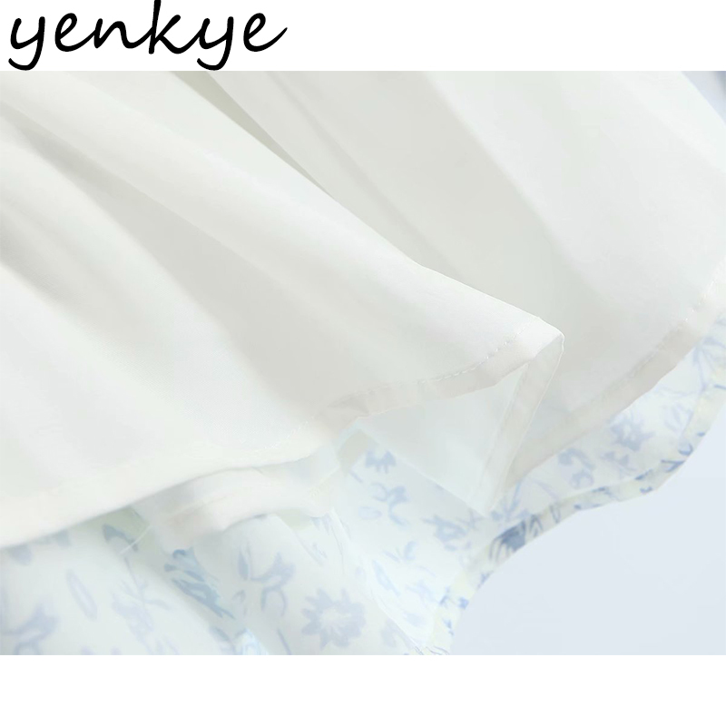 Sweet Summer Dress Women Lace Patchwork Floral Print Female Sexy Square Neck Short Sleeve Elastic Waist Mini Robe 210430