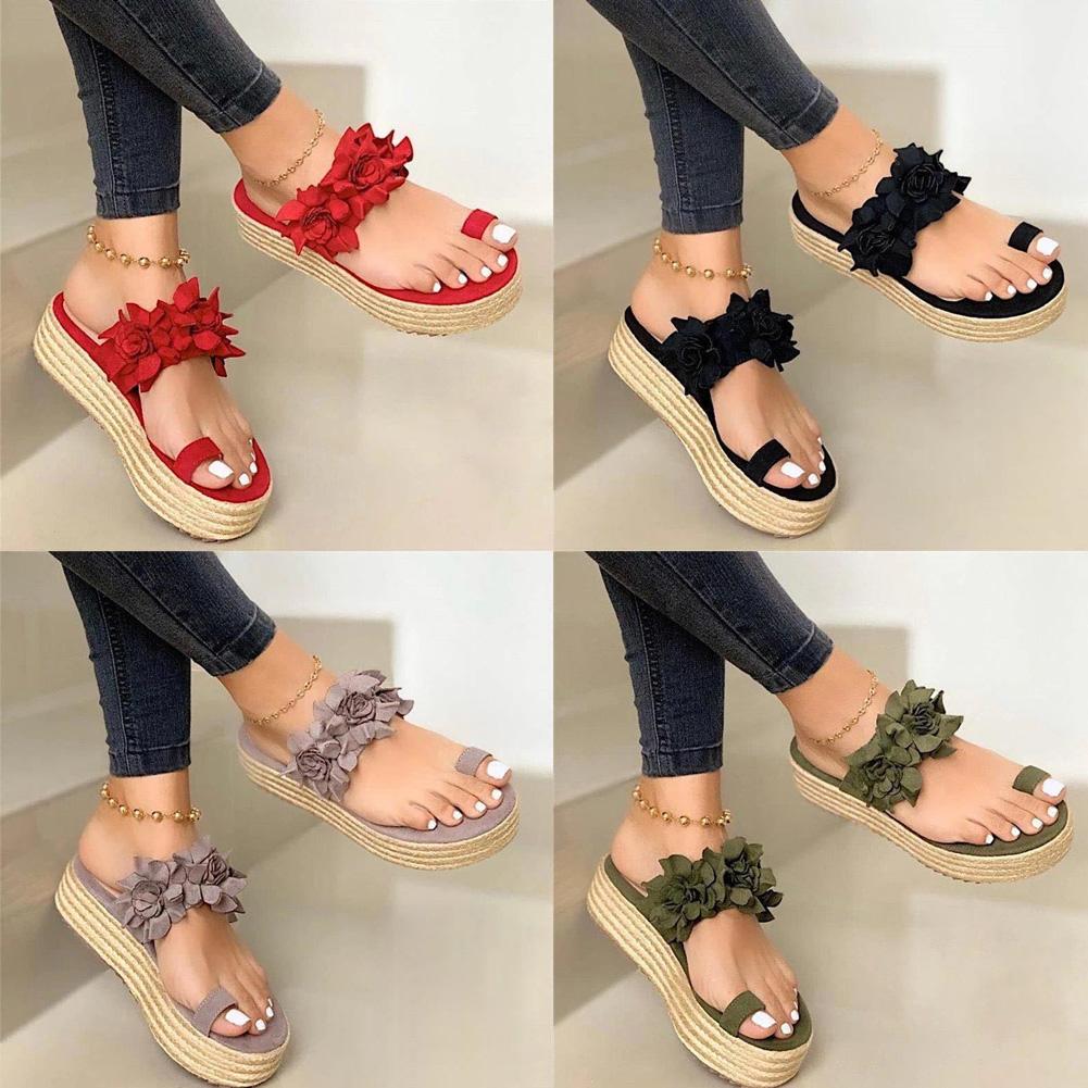 Fashion Women Flowers Decor Sandals Toe Loop Flip Flops Slippers Platform Shoes gezondheids sandalen 2021, Black
Fashion Women Flowers Decor Sandals Toe Loop Flip Flops Slippers Platform Shoes gezondheids sandalen 2021, Black