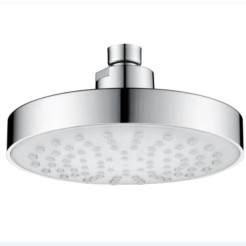 Round 6 Inch Stainless Steel Bathroom RGB LED Lamp Shower Head Temperature Sensor Rainfall With Color Cha Bath Accessory Set RRD7091 Free shipping